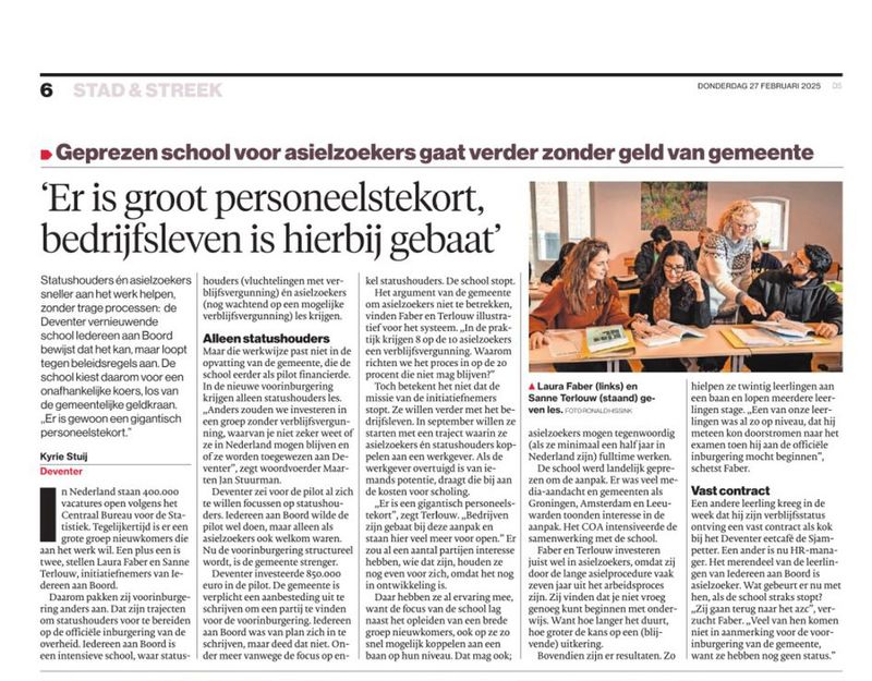 Foto van een lessituatie op school