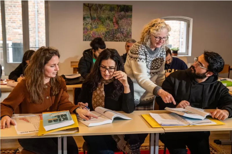 Foto van een lessituatie op school