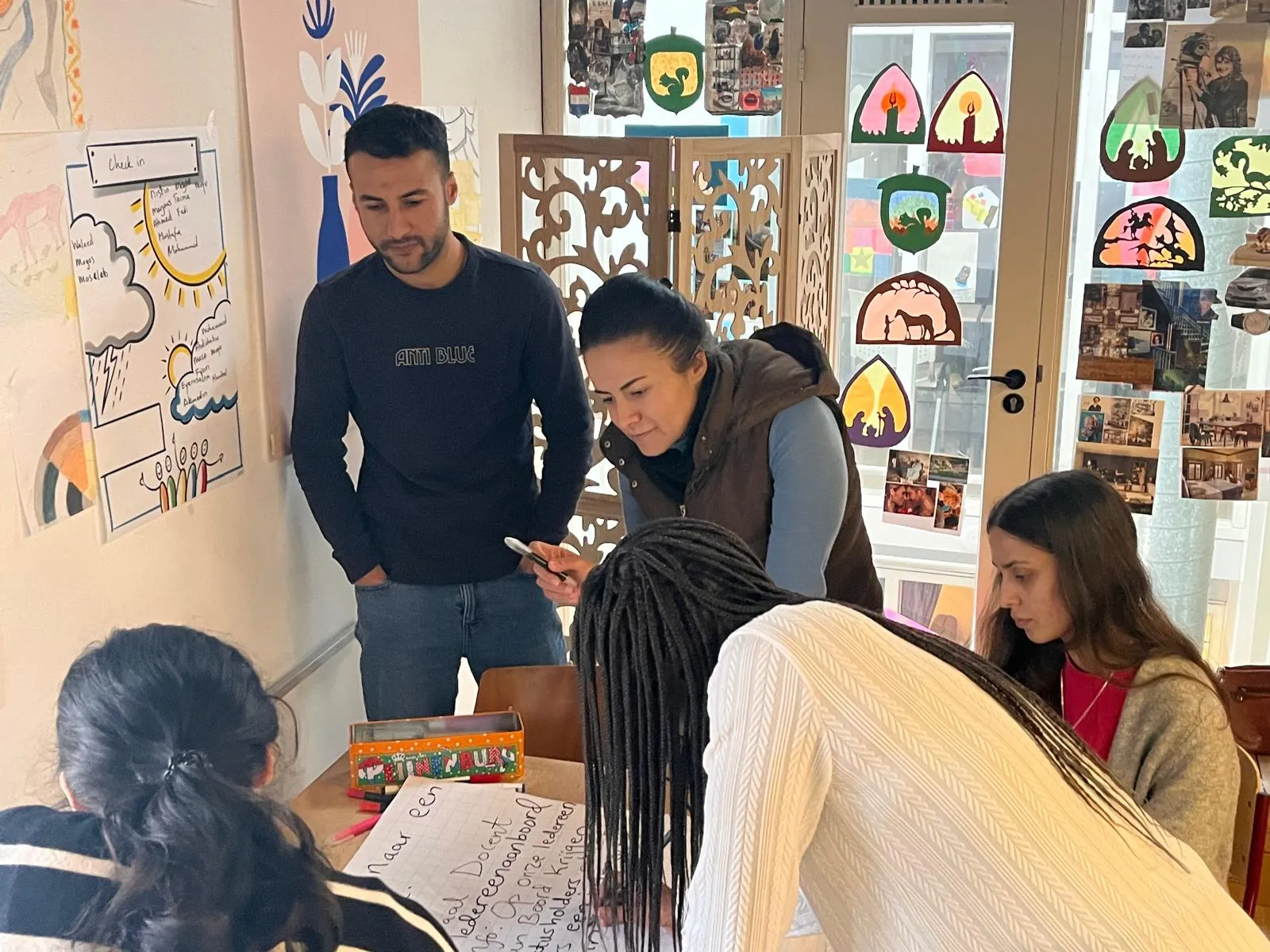 Leerlingen aan het werk